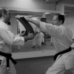 practicing karate techniques